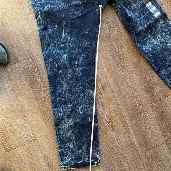 Levi's 541 Men's Acid Washed Navy Blue Straight Jeans - Picture 4 of 9